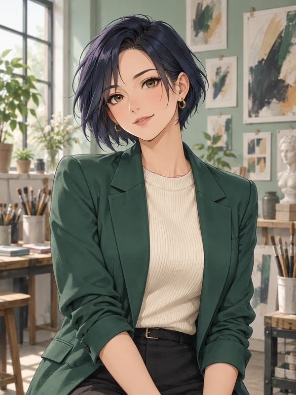 Felicia, a fictional adult character for private chat, shown in a portrait